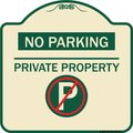 Signmission No Parking Private Property W/ No Parking Heavy-Gauge Aluminum Sign, 18" x 18", TG-1818-23799 A-DES-TG-1818-23799